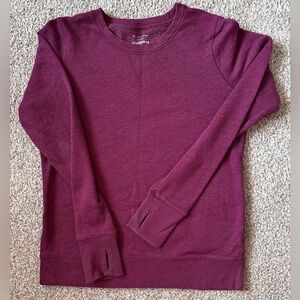 LIKES=10% OFF Purple Long Sleeve Sweatshirt with thumb holes on sleeves